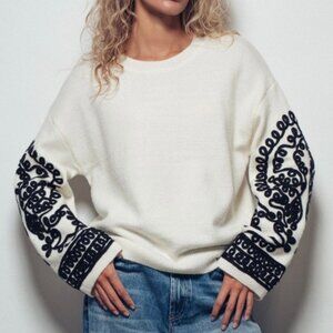 Urban Daizy Embroidered Knit Sweater
